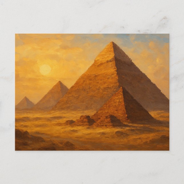Majestic Pyramids Desert Sol Egyptian Postcard Vykort (Framsida)