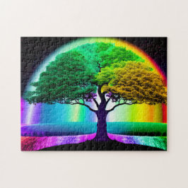 Majestic Rainbow Livets träd Nature's  Pussel
