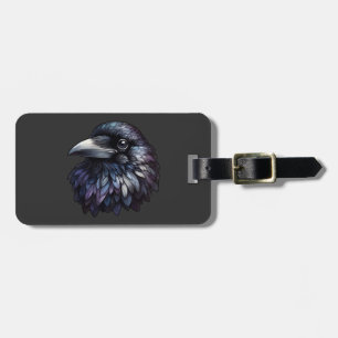 Majestic Raven Porträtt - Raven, fågel, vilda djur Bagagebricka