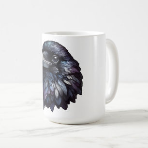 Majestic Raven Porträtt - Raven, fågel, vilda djur Kaffemugg