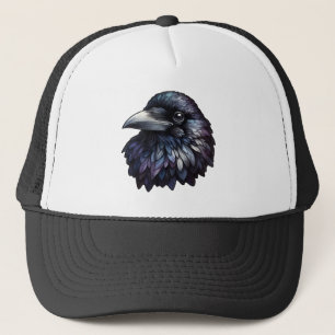 Majestic Raven Porträtt - Raven, fågel, vilda djur Keps