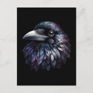 Majestic Raven Porträtt - Raven, fågel, vilda djur Vykort
