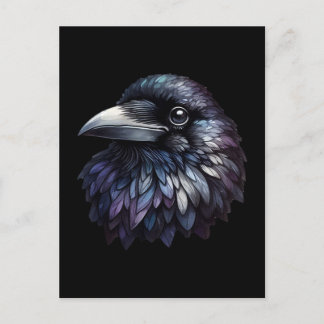 Majestic Raven Porträtt - Raven, fågel, vilda djur Vykort