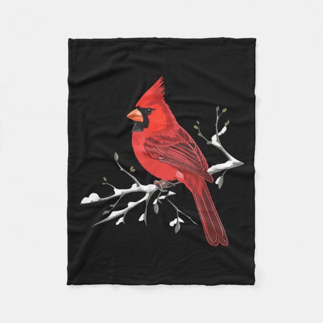Majestic Red Cardinal Birdwatching Birdwatcher Bir Fleecefilt (Framsidan)