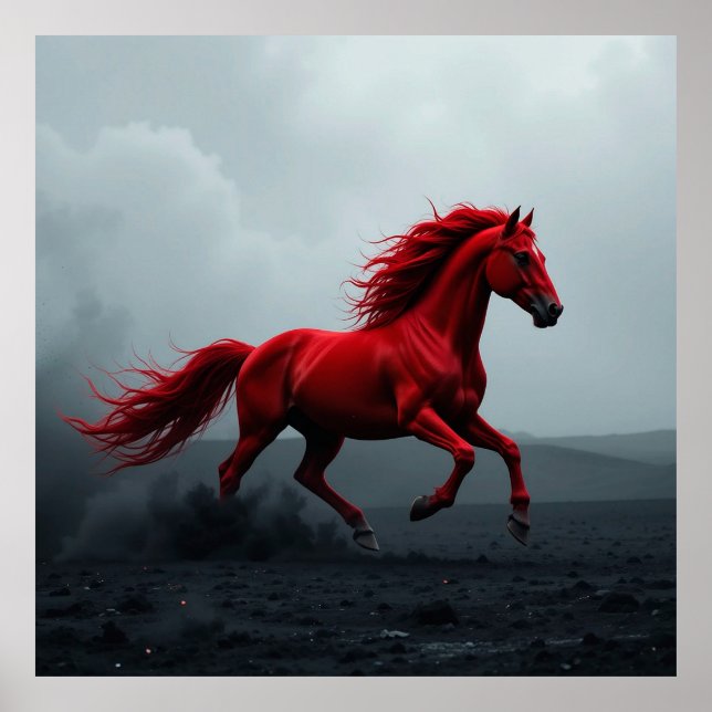 Majestic Red Horse Running Poster (Framsidan)