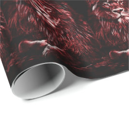 Majestic Red Lejon Mönster Presentpapper