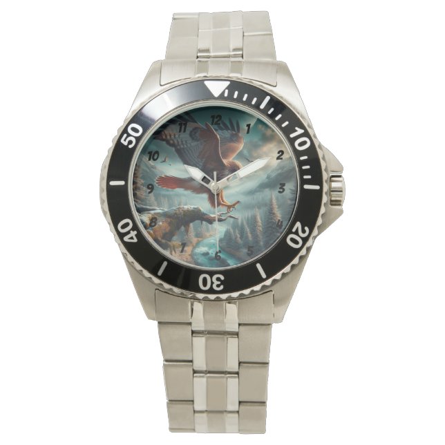 Majestic Red Tails Hawk Soaring Armbandsur (Framsida)