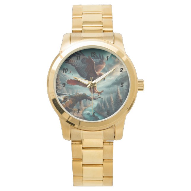 Majestic Red Tails Hawk Soaring Armbandsur (Framsida)