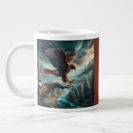 Majestic Red Tails Hawk Soaring Jumbo Mugg