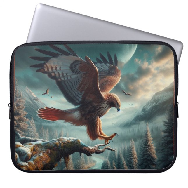 Majestic Red Tails Hawk Soaring Laptop Fodral (Framsidan)