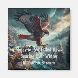 Majestic Red Tails Hawk Soaring Magnet