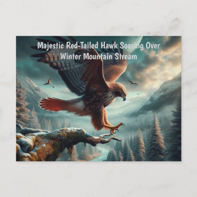 Majestic Red Tails Hawk Soaring Vykort (Framsida)