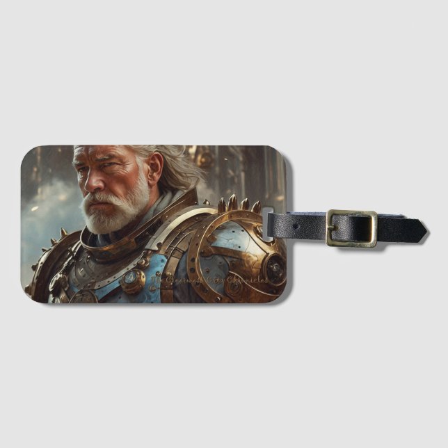 Majestic Regal Steampunk Kung Luggage Tag Bagagebricka (Framsida horisontal)