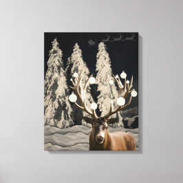 Majestic Reindeer Snö jul Canvas Wall Art