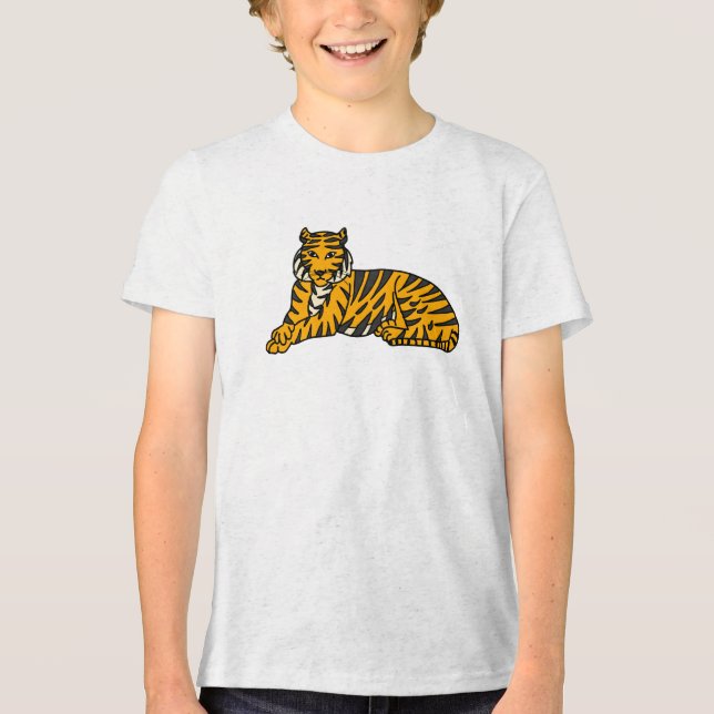 Majestic Rest- Hand plockade Tiger Illustration T Shirt (Framsida)