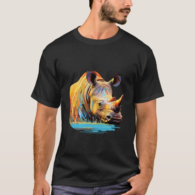 Majestic Rhinoceros Animal World Wildlife Beauty T Shirt (Framsida)