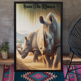 Majestic Rhinos: A Fält Grace Poster
