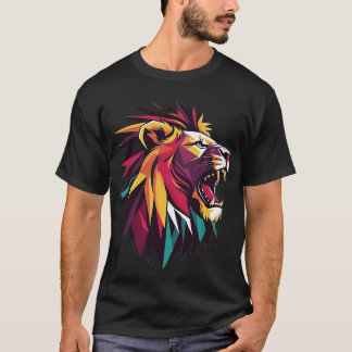 Majestic Roar: Artistic Lejon T-Shirt" T Shirt