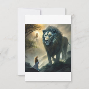 Majestic Roar: Lejon och Guardian-Thed-bjudan Tack Kort