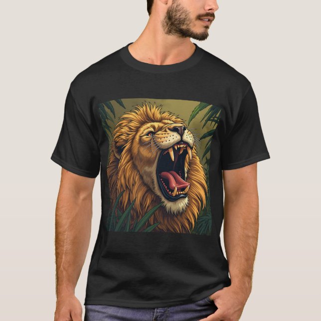 Majestic Roaring Lejon T-Shirt (Framsida)