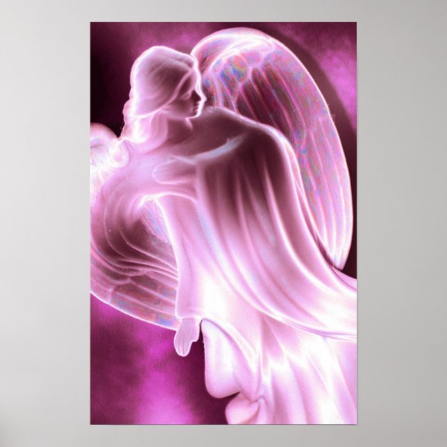 Majestic Rosa Angel kanvastryck Poster (Framsidan)