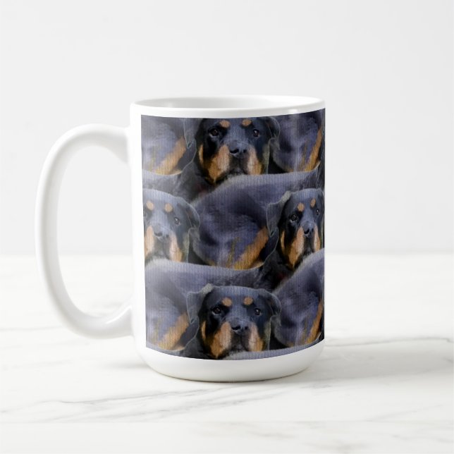 Majestic Rottweiler: Serenity in Strength Kaffemugg (Vänster)