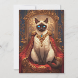 Majestic Royal Siamese Cat Porträtt Kort