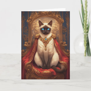Majestic Royal Siamese Cat Porträtt Kort