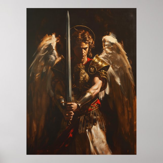 Majestic Saint Michael Archangel Poster (Framsidan)