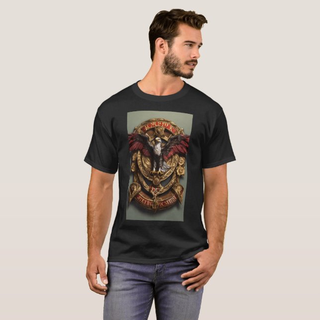 "Majestic Sentinel: The Hawk in Flight" T Shirt (Hel framsida)