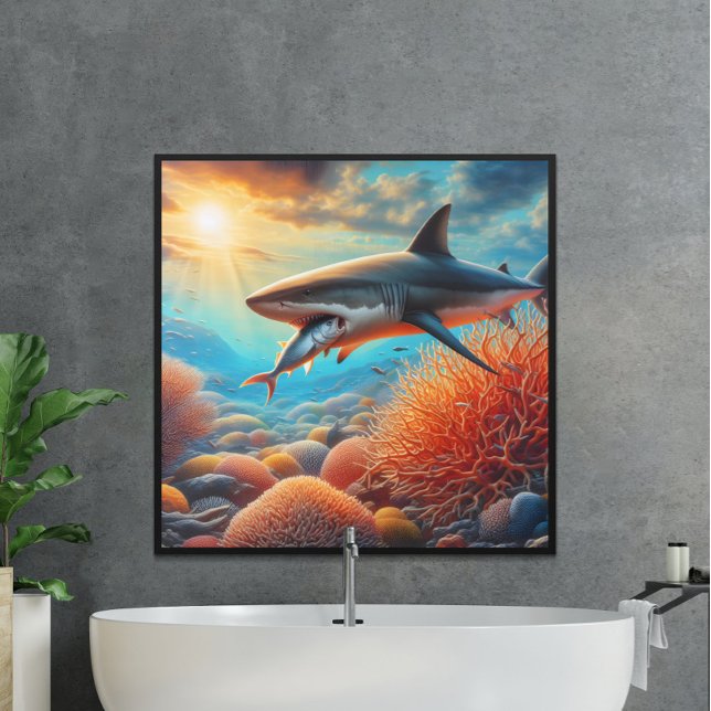 Majestic Shark Bland Coral Poster (Skapare uppladdad)