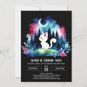 Majestic Simple Cat Birthday Inbjudningar
