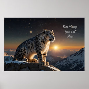 Majestic Snö Leopard - Anpassadet Text Poster