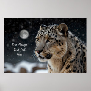 Majestic Snö Leopard Celestial Guardian Poster