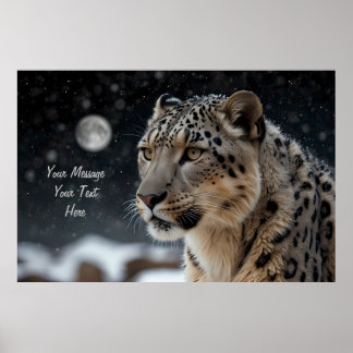 Majestic Snö Leopard Celestial Guardian Poster