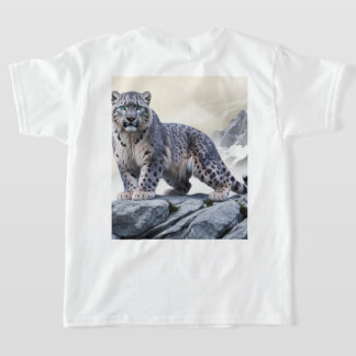 Majestic Snö Leopard on Rocky Cliff T-Shirt