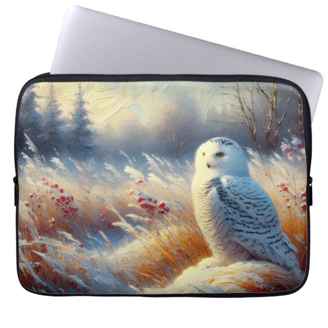 Majestic Snowy Uggla i Wilderness Laptop Fodral (Framsidan)