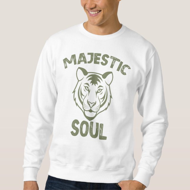 Majestic Soul, Tiger Ansikte Lång Ärmad Tröja (Framsida)