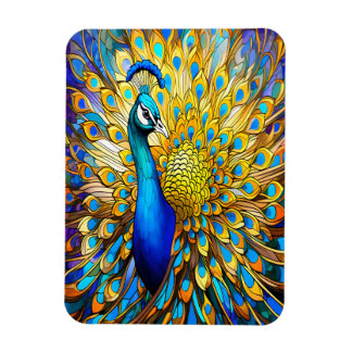 Majestic Stached Glass Peacock Art nouveau Stil Magnet