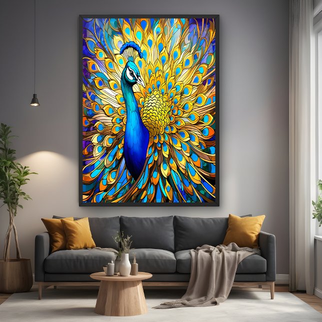 Majestic Stached Glass Peacock Art nouveau Stil Poster (Skapare uppladdad)