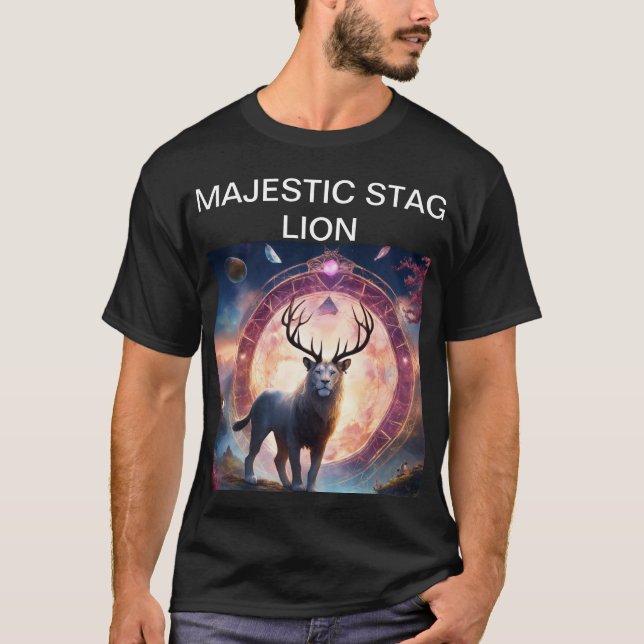 Majestic Stag-Lejon T Shirt (Framsida)