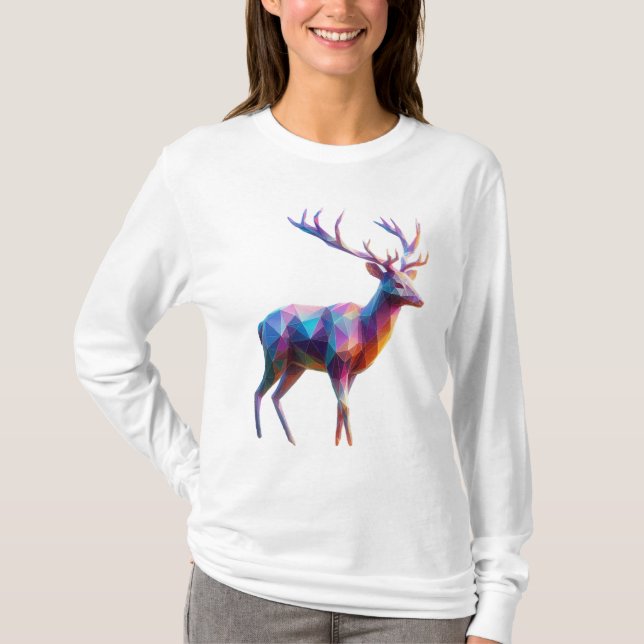 "Majestic Stag: Regal Forest Elegance" T Shirt (Framsida)
