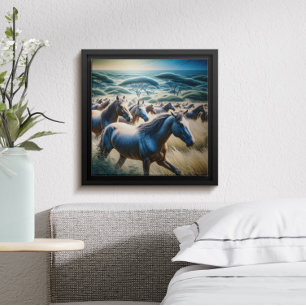 Majestic Stampede in Golden Fält Poster