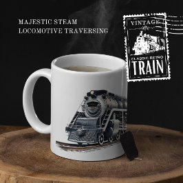 Majestic Steam Locomotive Traversing Två-Tonad Mugg