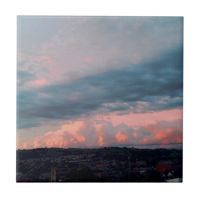 Majestic Sunset i Wales Kakelplatta (Framsidan)