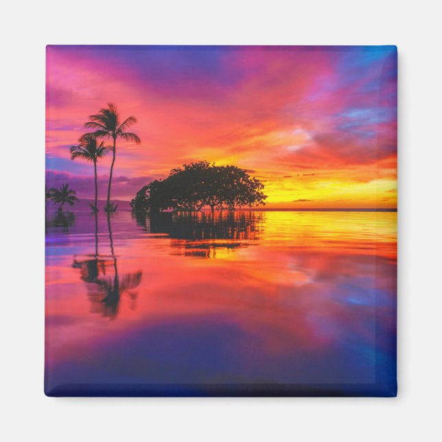 Majestic Sunset | Wailea Beach, Maui, Hawaii Magnet (Framsidan)