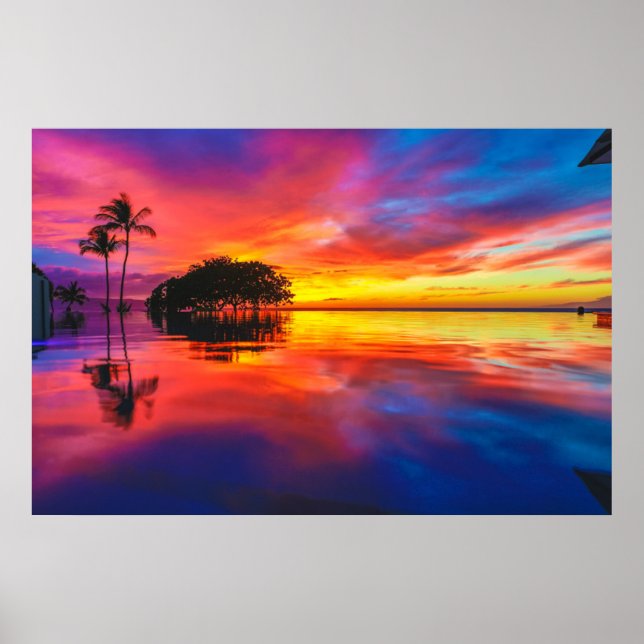 Majestic Sunset | Wailea Beach, Maui, Hawaii Poster (Framsidan)