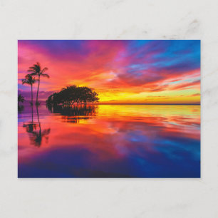 Majestic Sunset Wailea Beach, Maui, Hawaii Vykort