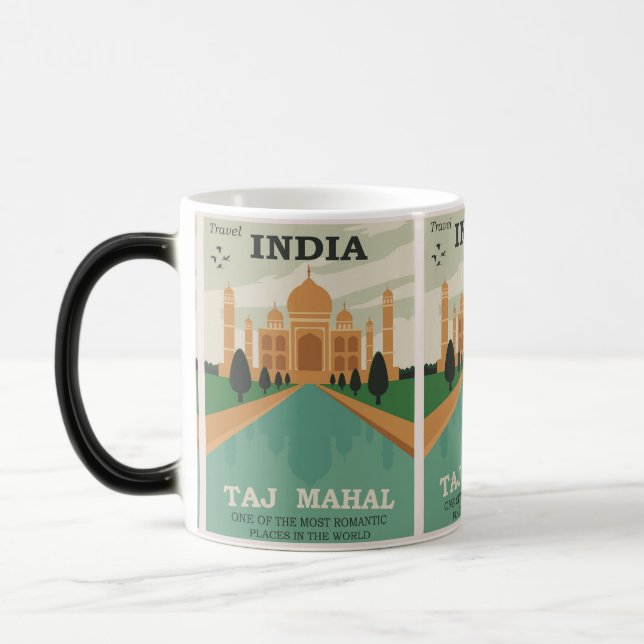 Majestic Taj Mahal: India Travel Magisk Mugg (Vänster)