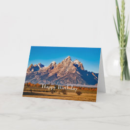 Majestic Teton Mountains Autumn Photo Birthday Kort